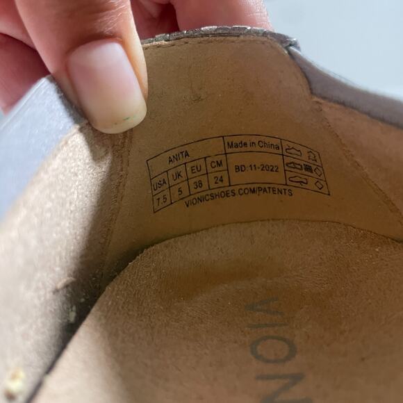 Vionic Women's 7.5 Anita Silver Woven Comfy Ballet Flats Slip On - Picture 8 of 9